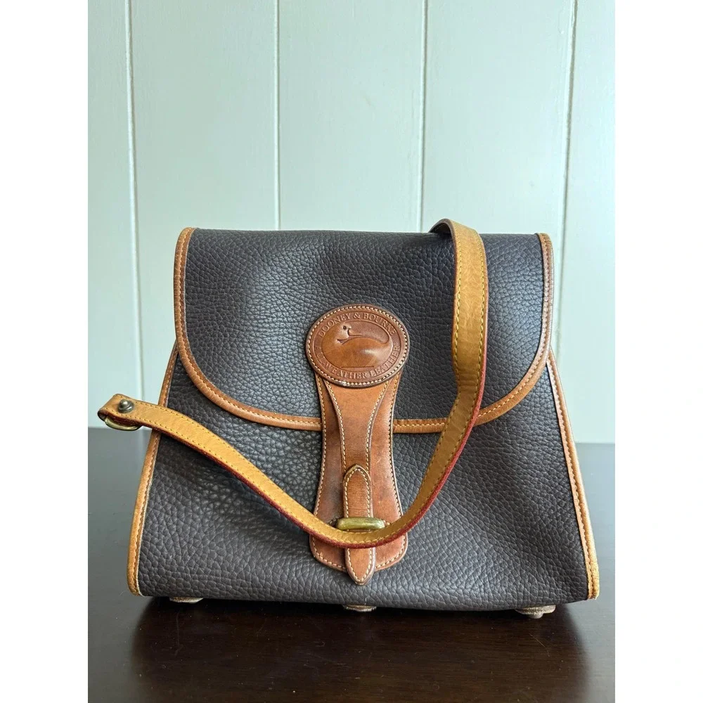 Dooney & Bourke Crossbody Bag Women's All Weather Leather Brown Vintage Made USA